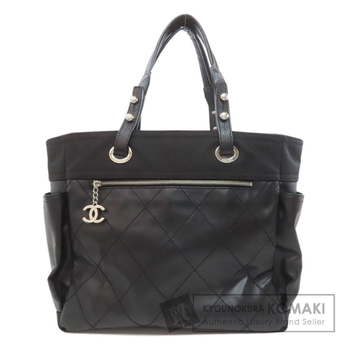 CHANEL シャネル パリビアリッツ シルバー金具 トートバッグ カーフ レディース