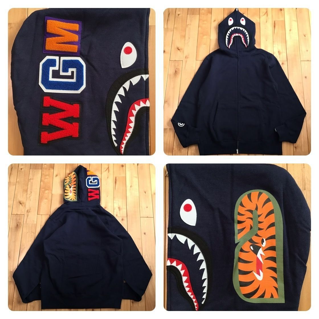 ☆新品☆ XL WGM シャーク パーカー ネイビー shark full zip hoodie a 