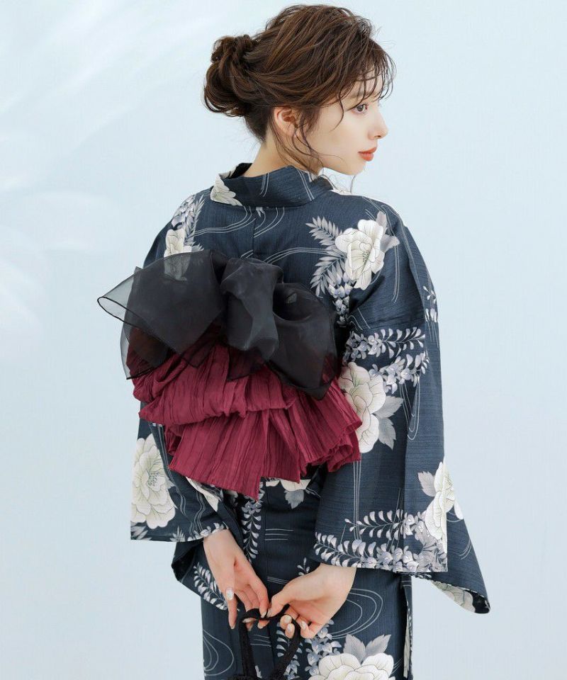 Dita 浴衣5点セット　凪の藤ながれ 凪の藤ながれ】 Dita official 2025 浴衣5点セット(ゆかた・帯