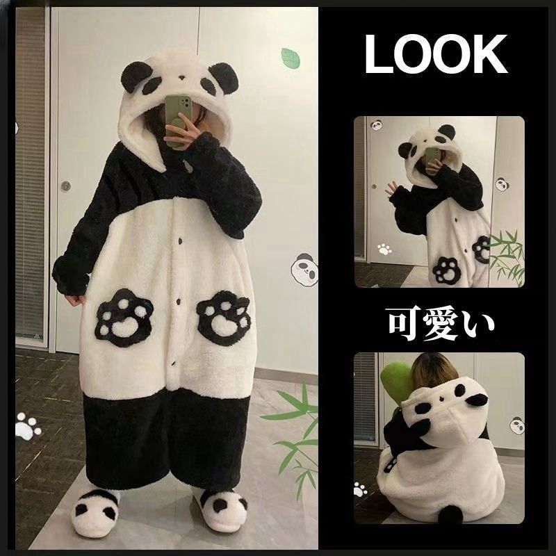 【新品】パンダ　着ぐるみ キャラクター ゴンベ 着ぐるみ 大人用 キャラクター パジャマ コスチューム 部屋着 きぐるみ 衣装 仮装 かわいい ハロウィン コスプレ イベント 体育祭 学園祭 パ