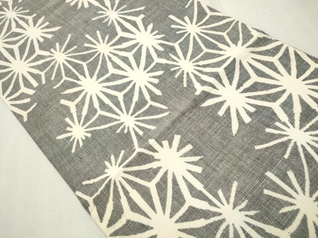 平和屋着物○全通柄袋帯 紬地 変わり麻の葉文様 正絹 逸品 CAAT8133hy