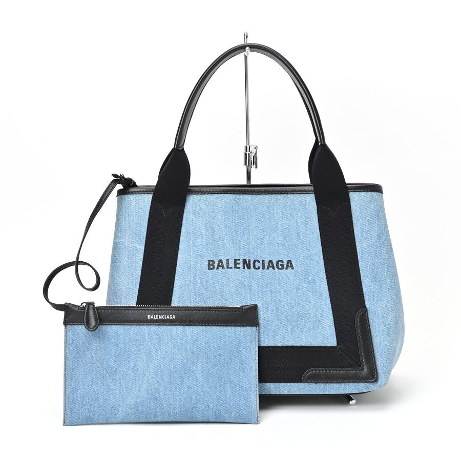 バレンシアガ / BALENCIAGA ネイビーカバス S / トートバッグ 339933 コーティングキャンバス/レザー【中古】 商品番号  S-156711 - メルカリ