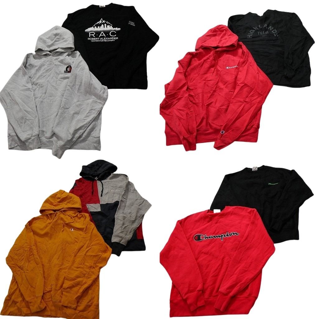 古着卸 まとめ売り チャンピオン Champion リバースウィーブ スウェット 8枚セット メンズ Ｌ |XL アーチロゴ 古着 NC1029