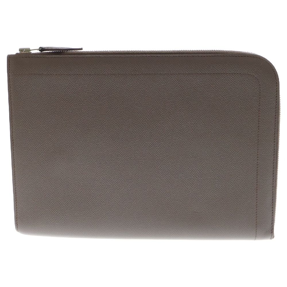 HERMES (エルメス) ジップコンピューター クラッチバッグ ベージュ X刻印