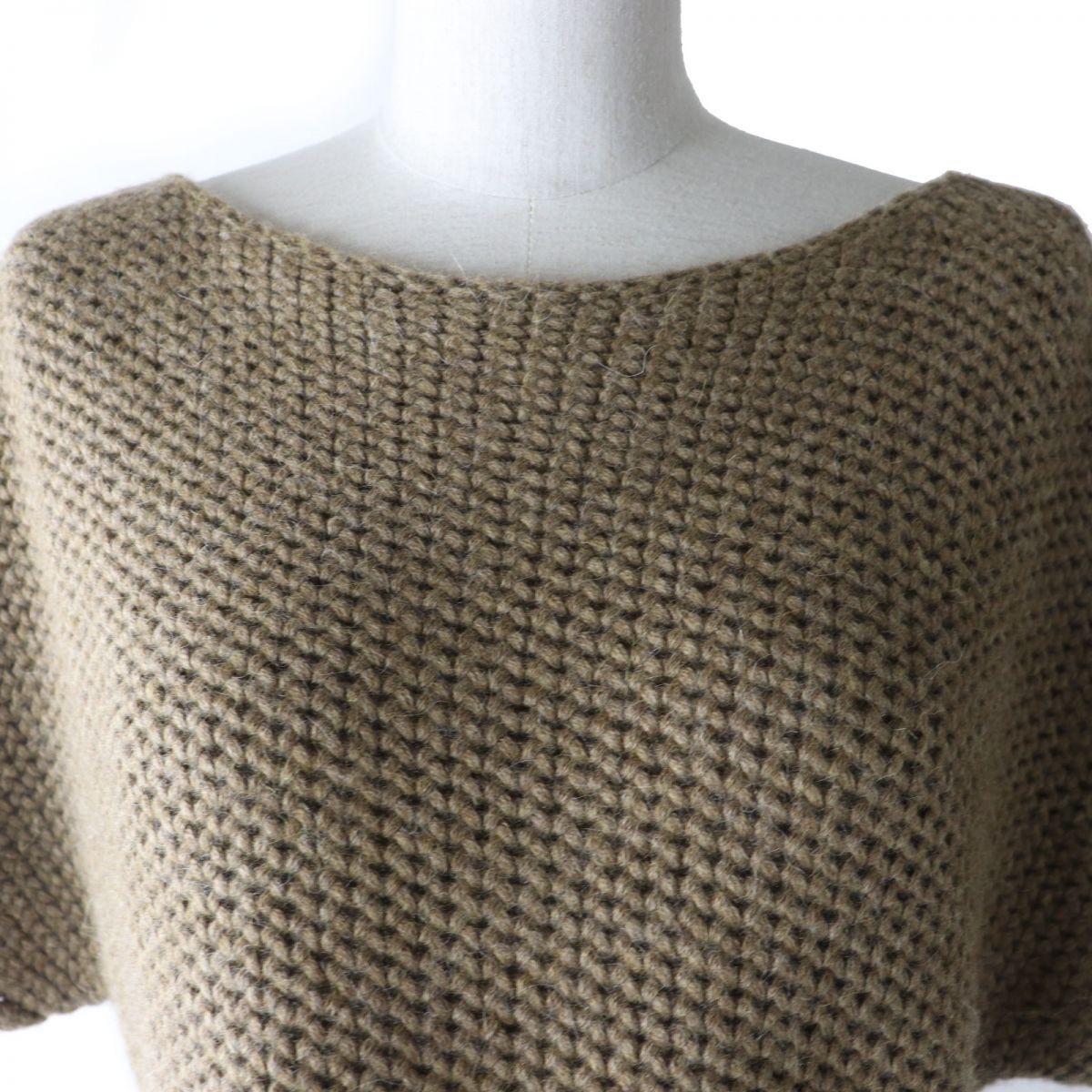 HERMES アルパカ100% 半袖ニットチュニックワンピース（美品） HERMES アルパカ100% 半袖ニットチュニックワンピース（美品）