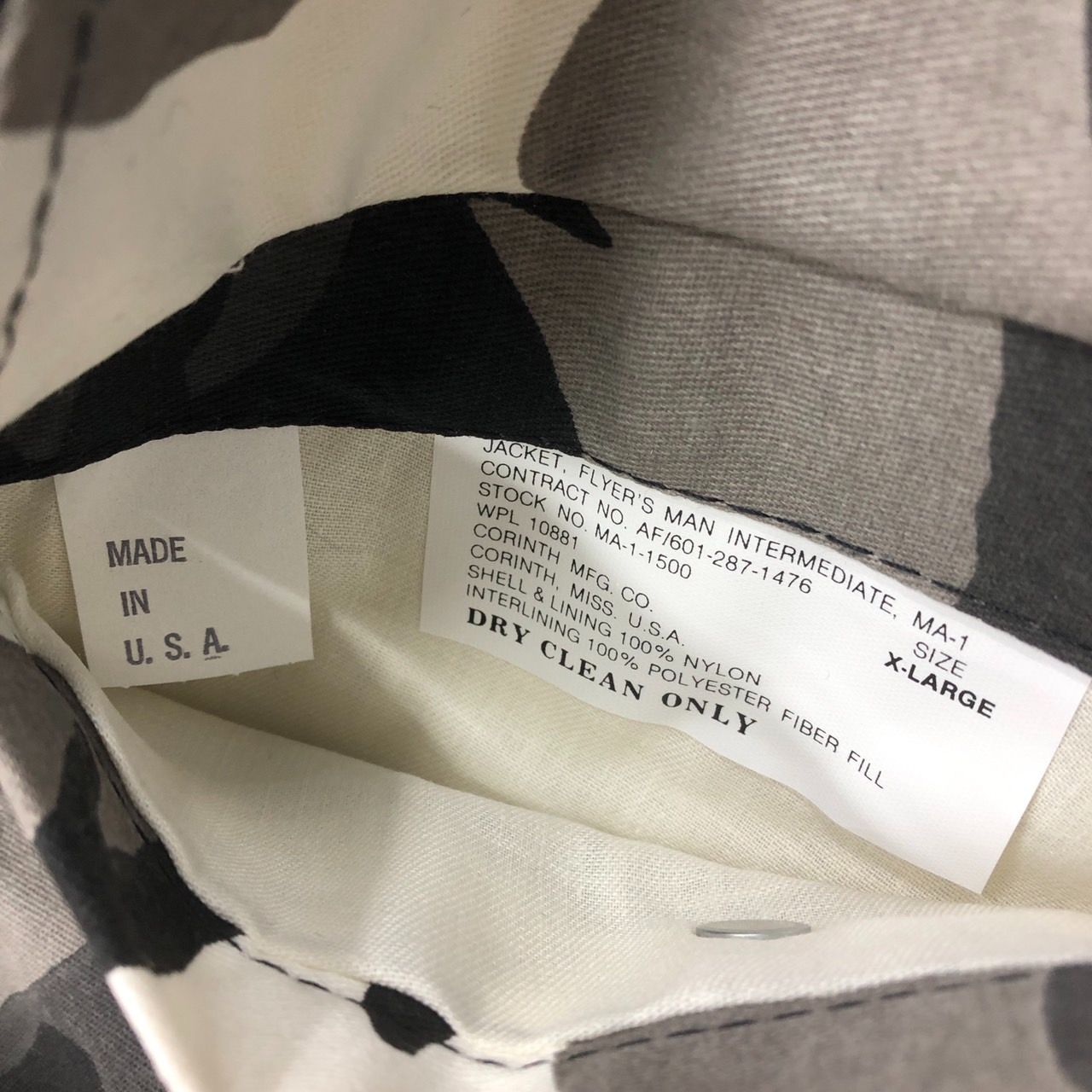 Deadstock CORINTH MFG CO. MA-1 JACKET ''CITY CAMO'' MA-1