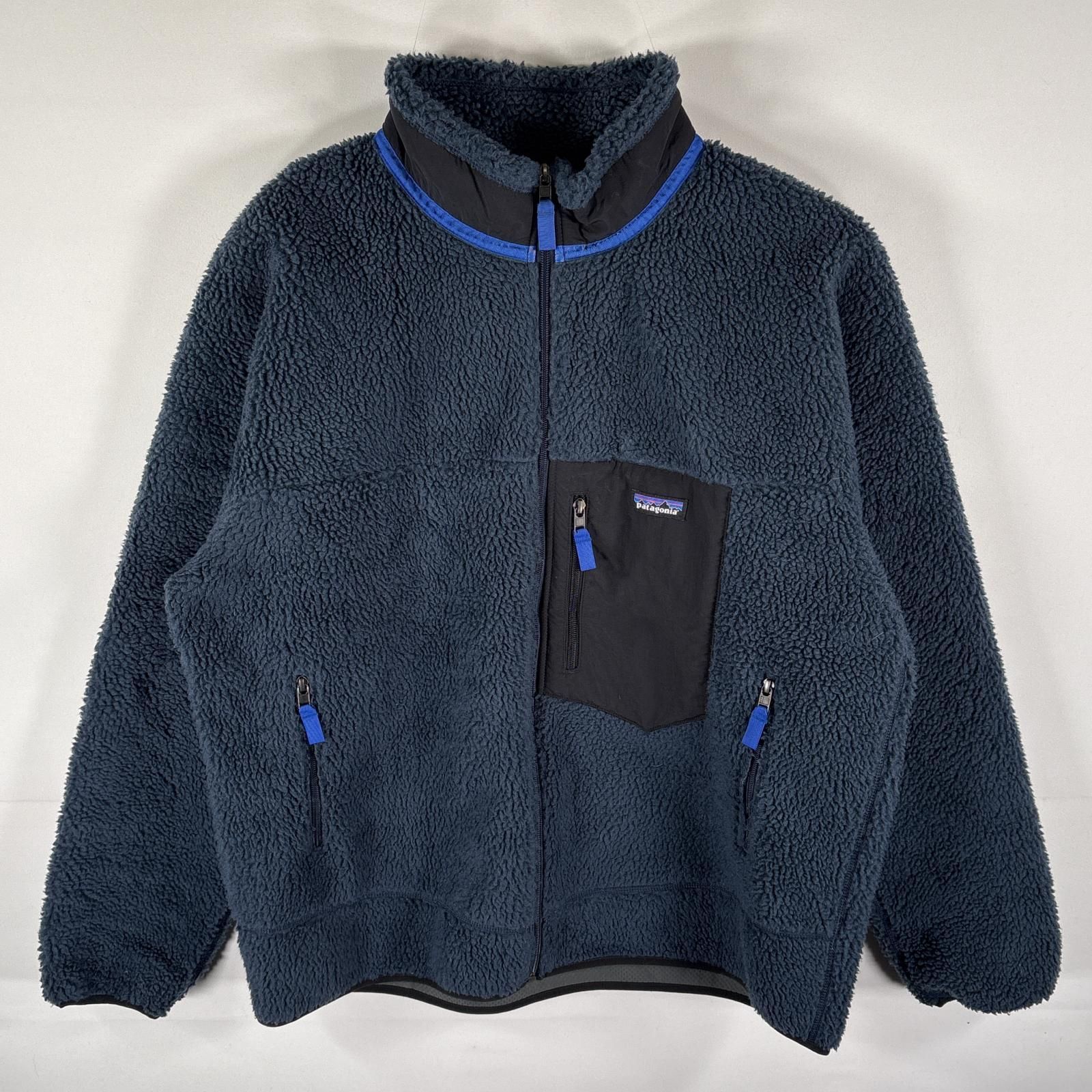 古着 パタゴニア patagonia レトロパイルジャケット レトロX フリース ボア フルジップ 大きいサイズ XXL ダークネイビー メンズ