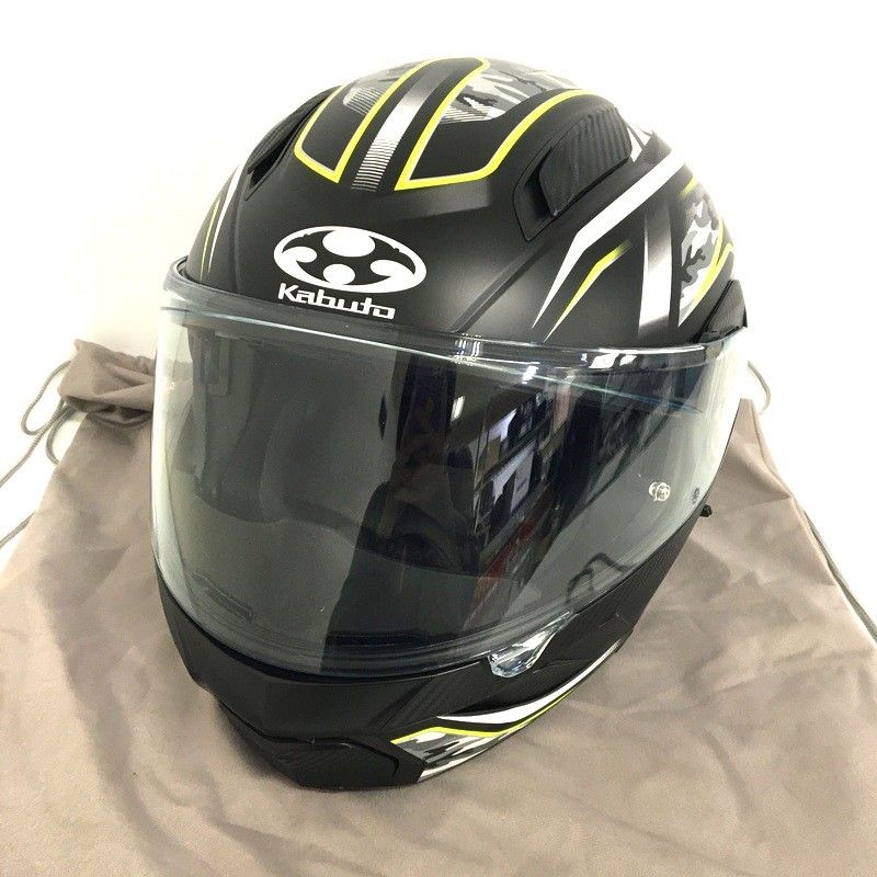 OGK KABUTO オージーケーカブト RYUKI ENERGY システムヘルメット 除菌消臭済 XLサイズ フラットブラックイエロー オートバイ ツーリング ライディング バイカー バイク用品 TA3530