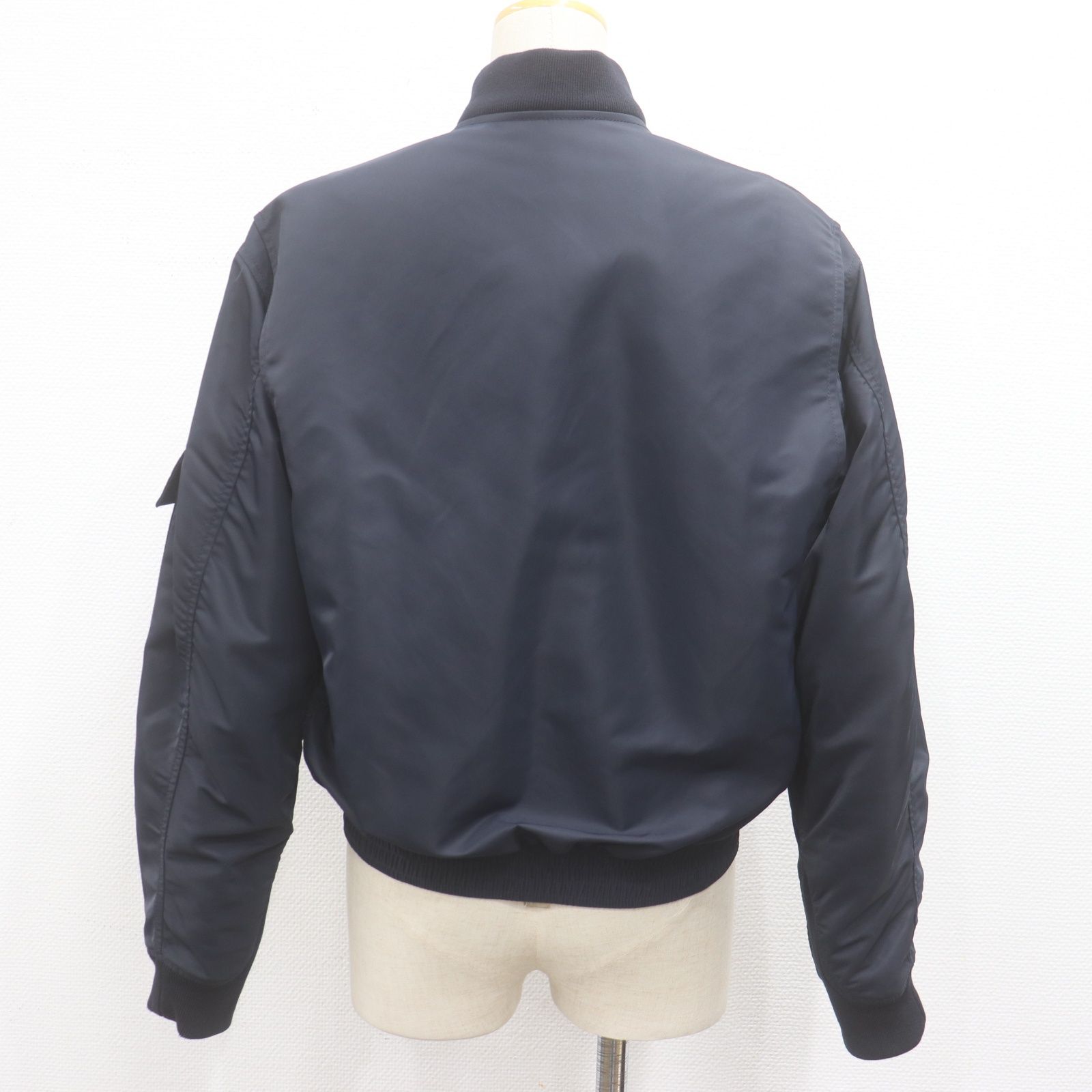 ITA8H7B93BIM BURBERRY バーバリー MA-1 ボンバージャケット ブルゾン ネイビー サイズ44 チェック レディース アウター