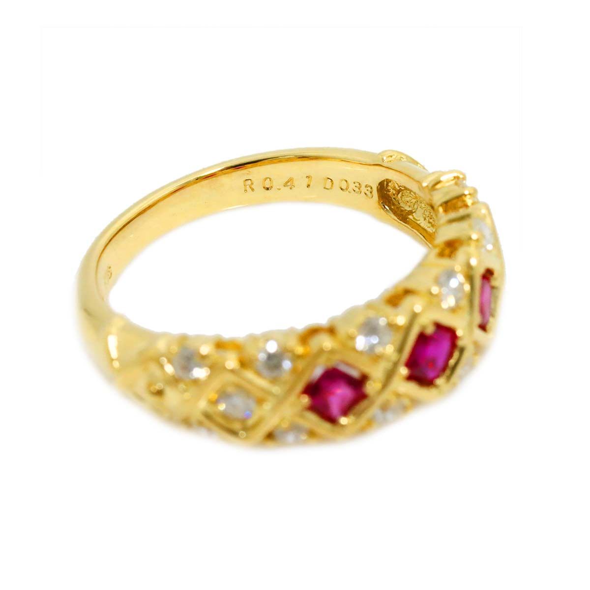 ニナリッチ NINA RICCI 12号 リング ルビー 0.41ct ダイヤ 0.33ct K18