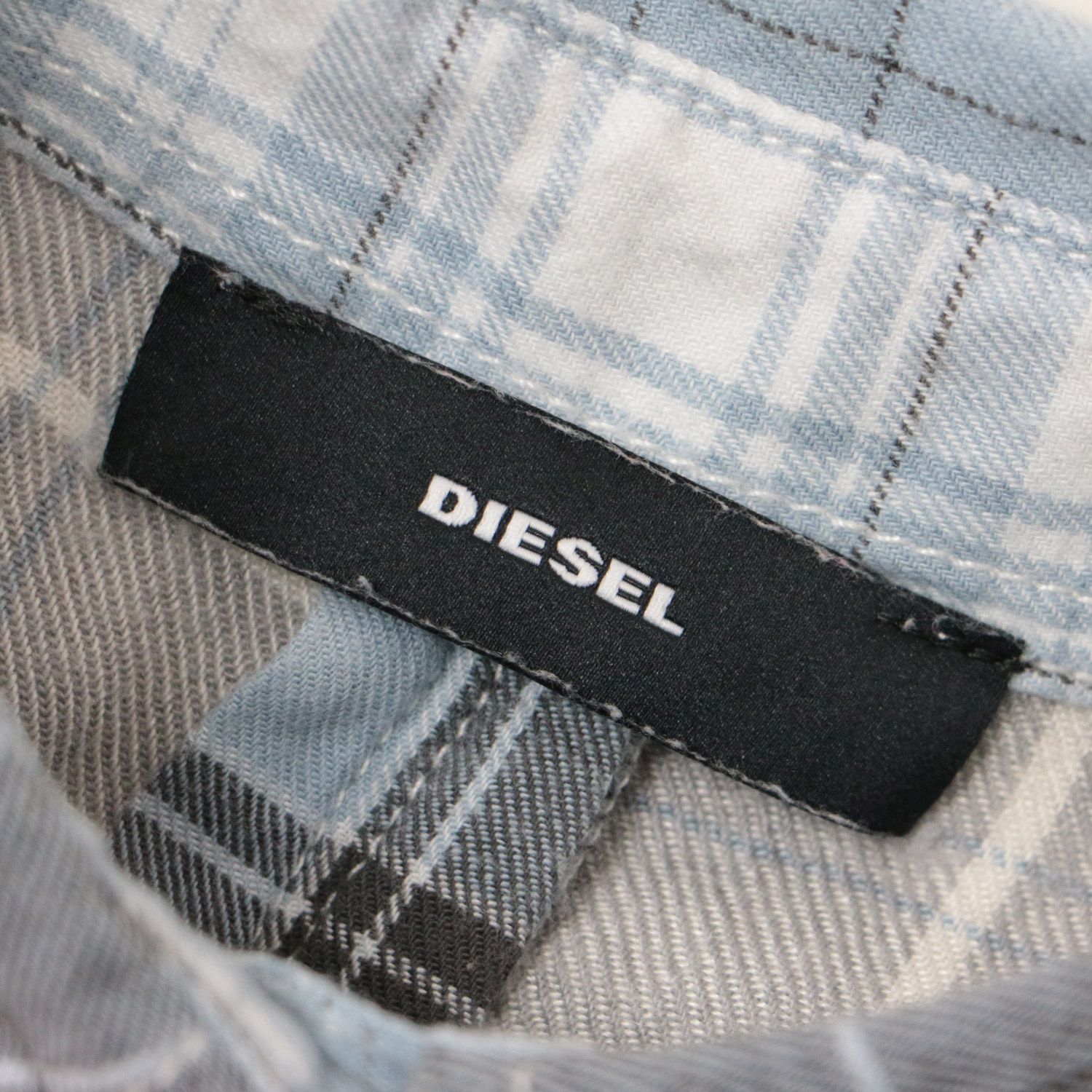 DIESEL ディーゼル シャツ ワンピース チュニック ネルシャツ ブルー