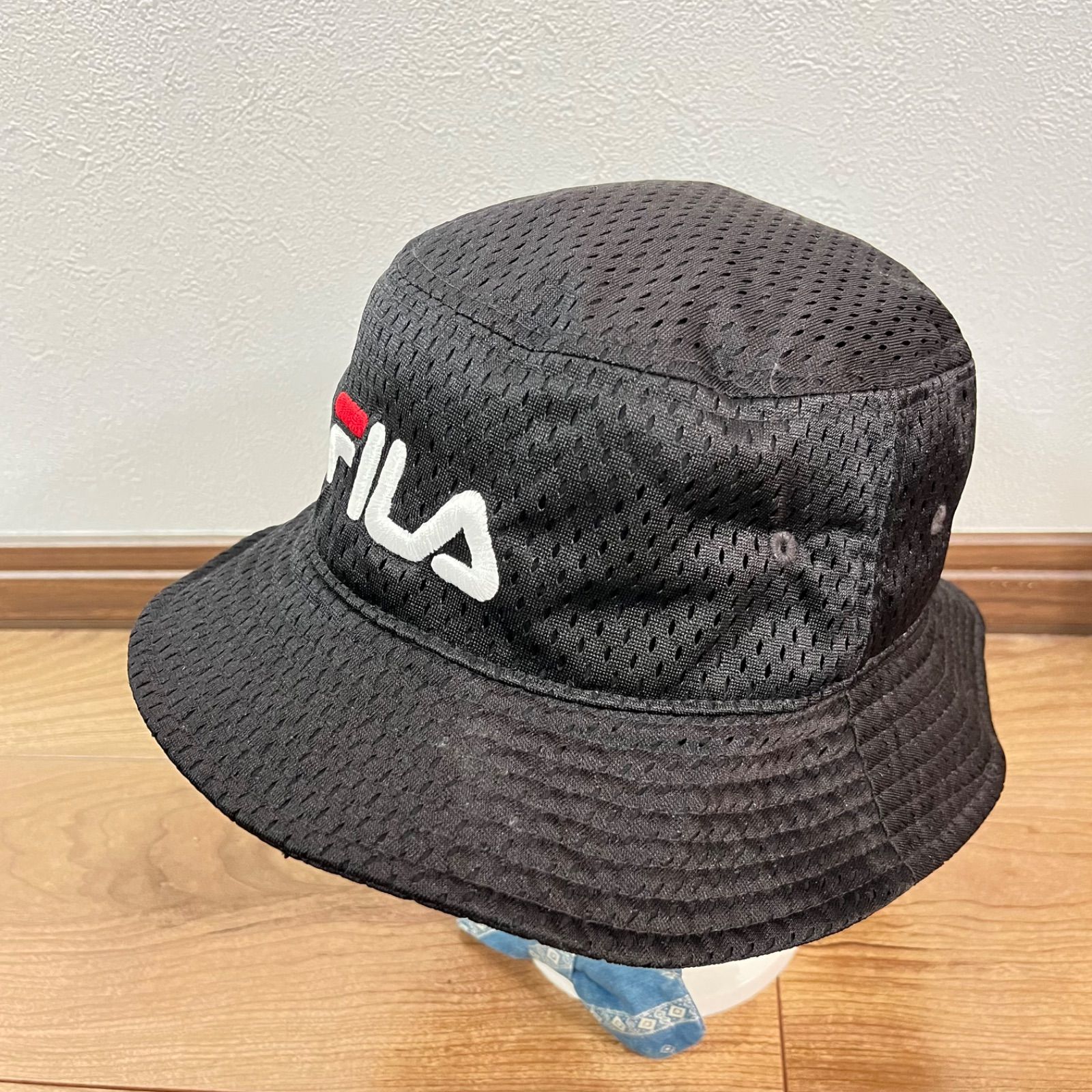 w^)b FILA フィラ ハット 帽子 ロゴ刺繍 パンチング カジュアル 