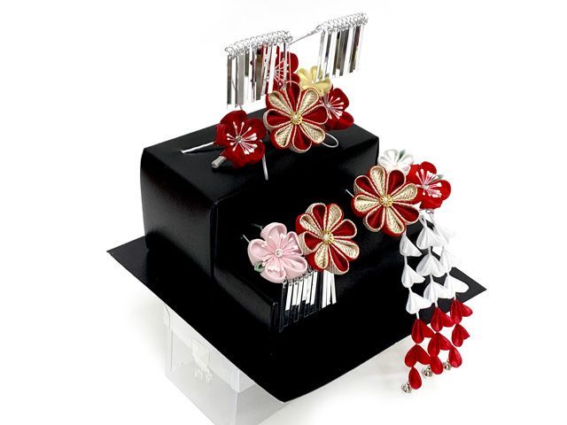 七五三 髪飾り 3点セット 7歳 つまみ細工 髪飾り セール中 勝山セット