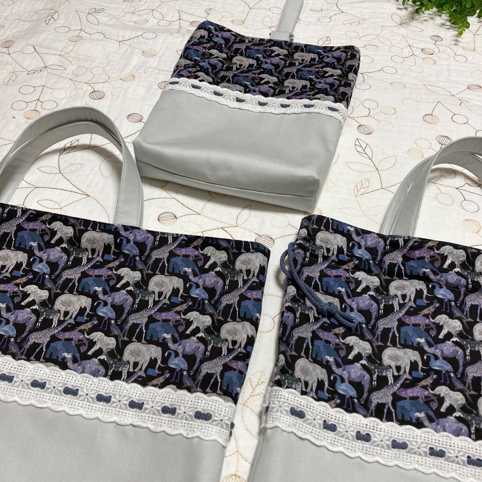 ハンドメイド　入園入学グッズ　3点セット　リバティ　キューフォーザズー リバティ ハンドメイド 入園入学グッズ 3点セット キューフォー
