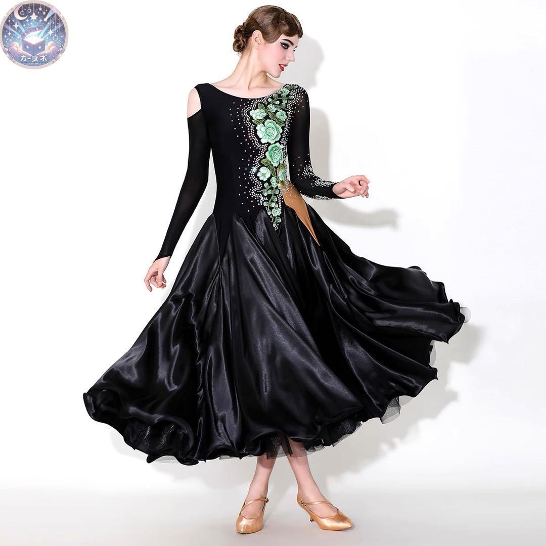 ♥ 魅力溢れるストーン付スタンダードドレス 華やかダンスパーティーにおすすめ