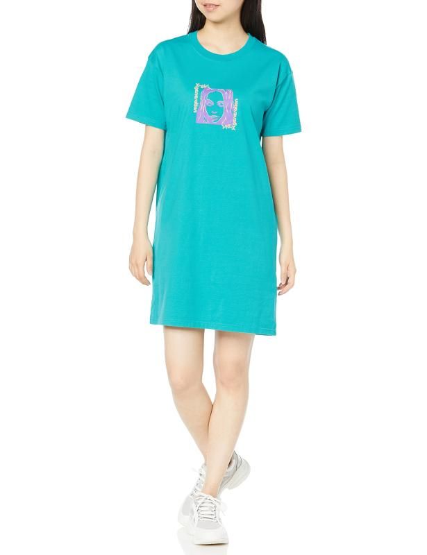 エックスガール カジュアルドレス SQUARE FRAME FACE S|S TEE DRESS 105212041003 レディース グリーン S