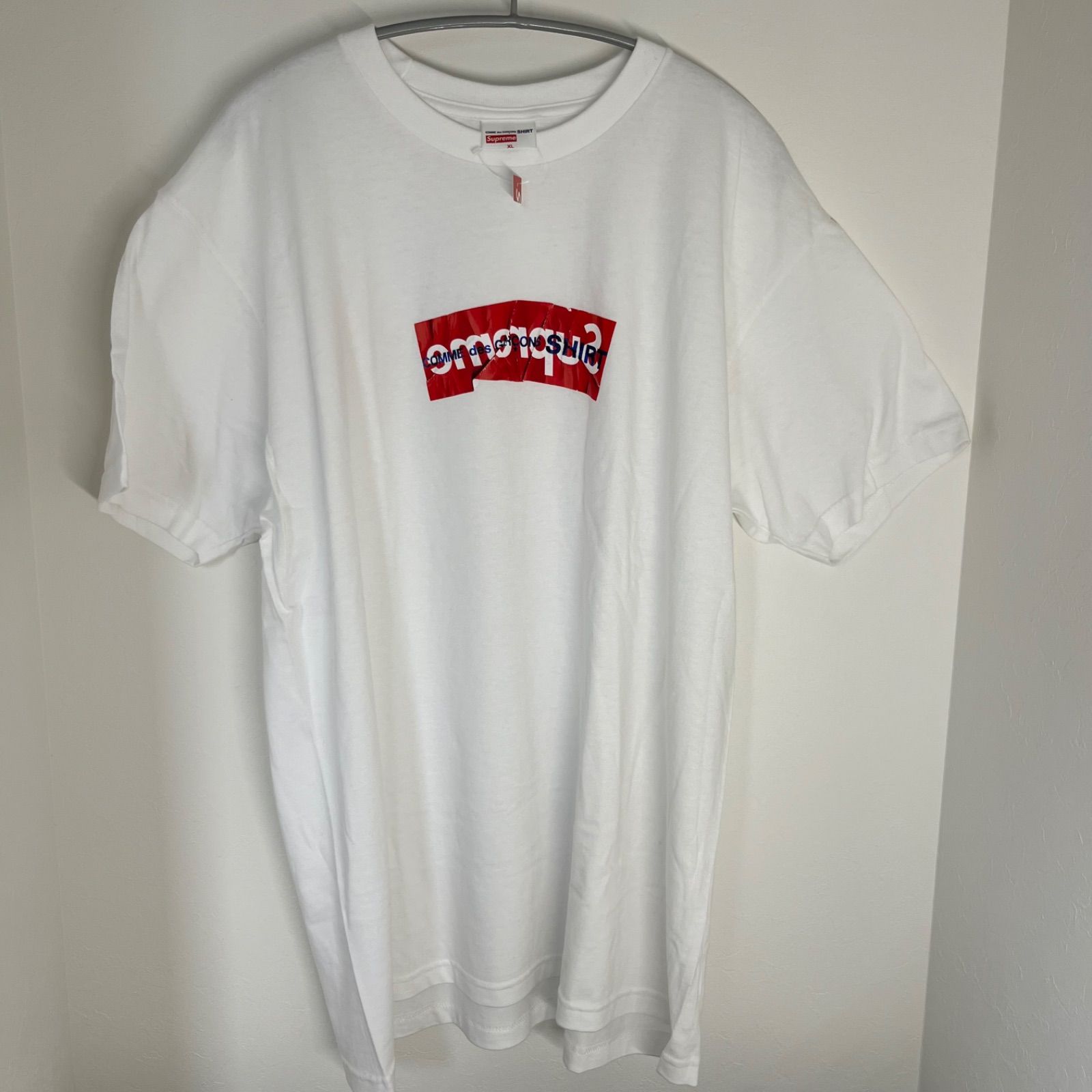 未使用タグ付き】人気コラボ◇supreme × COMME des GARCONS Tシャツ シュプリーム supreme Tシャツ 半袖 白T XL  ギャルソン - メルカリ