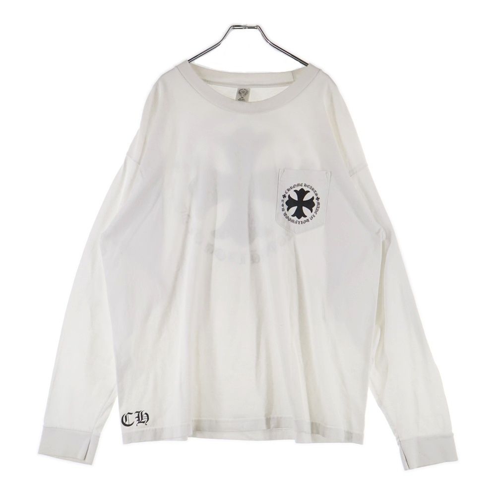 CHROME HEARTS (クロムハーツ) バックCHクロス 胸ポケット長袖Tシャツ