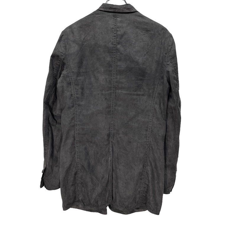 【Y's】フラワーデザインジャケット W/C TWILL WASHER SLV GUSSET UNBALANCE LONG JACKET(XS Gray