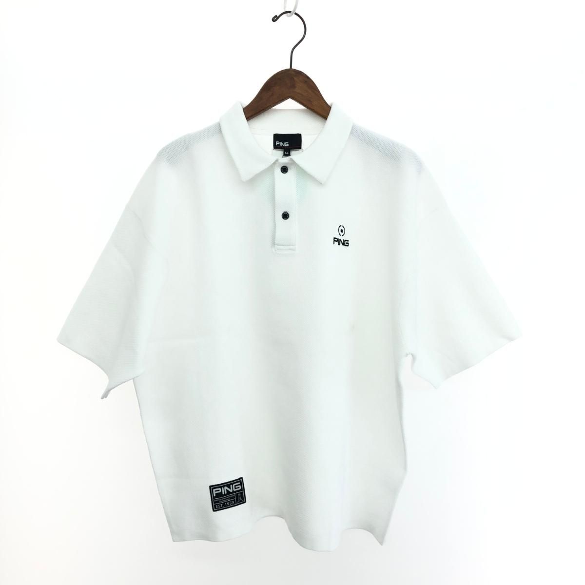 PING ピン 半袖ポロシャツ サイズ LL ゴルフウェア|エコ素材 ホワイト メンズ | 240002231360