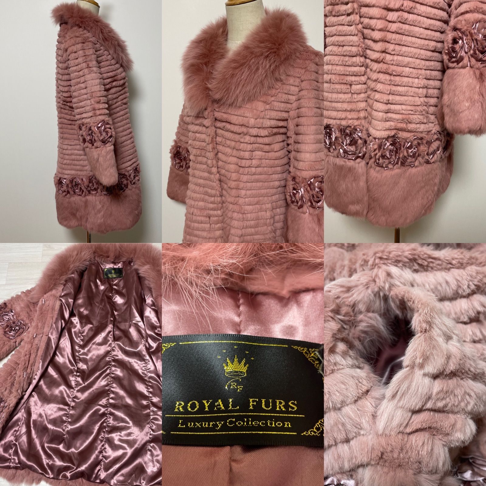 ROYAL FURS ロイヤルファー ピンク ファーコート - メルカリ