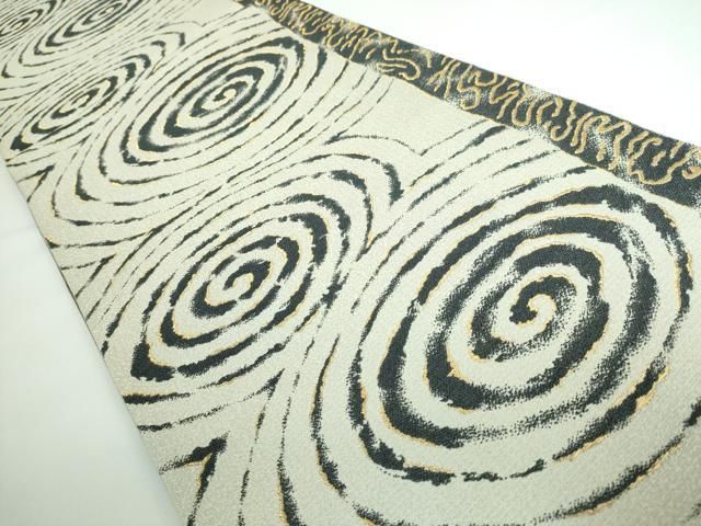 平和屋本店□極上 田中工芸織物 祥園謹製 両面 六通柄袋帯 水面 間道  