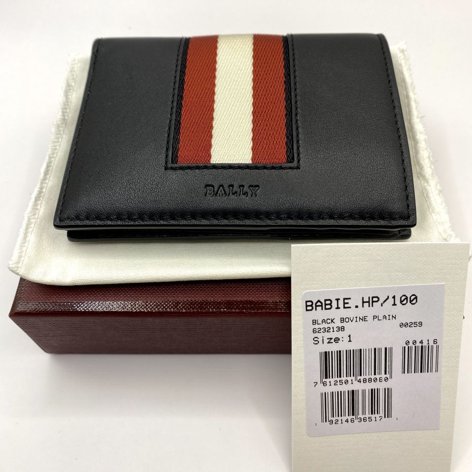 新品】BALLY バリー 二つ折り財布 メンズ 小銭入れなし 本革 レザー