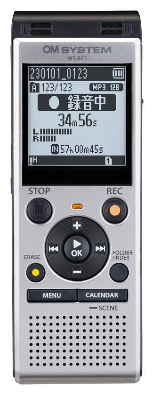 OM SYSTEM|オリンパス オリンパス OM SYSTEM WS-882 SLV 語学学習|講義録音|会議録音|議事録|リニアPCM録音|外部メモリ対応 シルバー