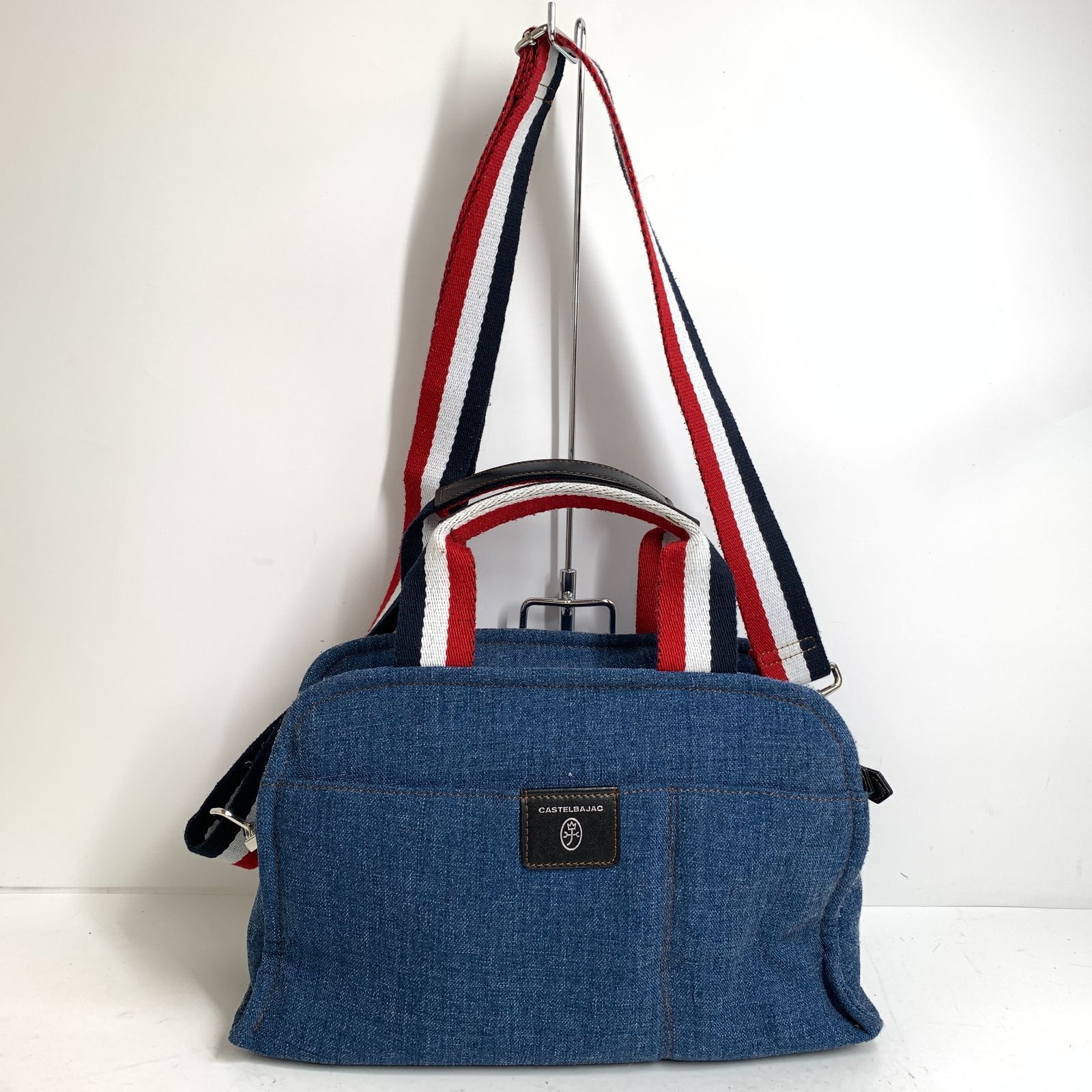 美品 カステルバジャック 2way デニム素材 ハンド ショルダー