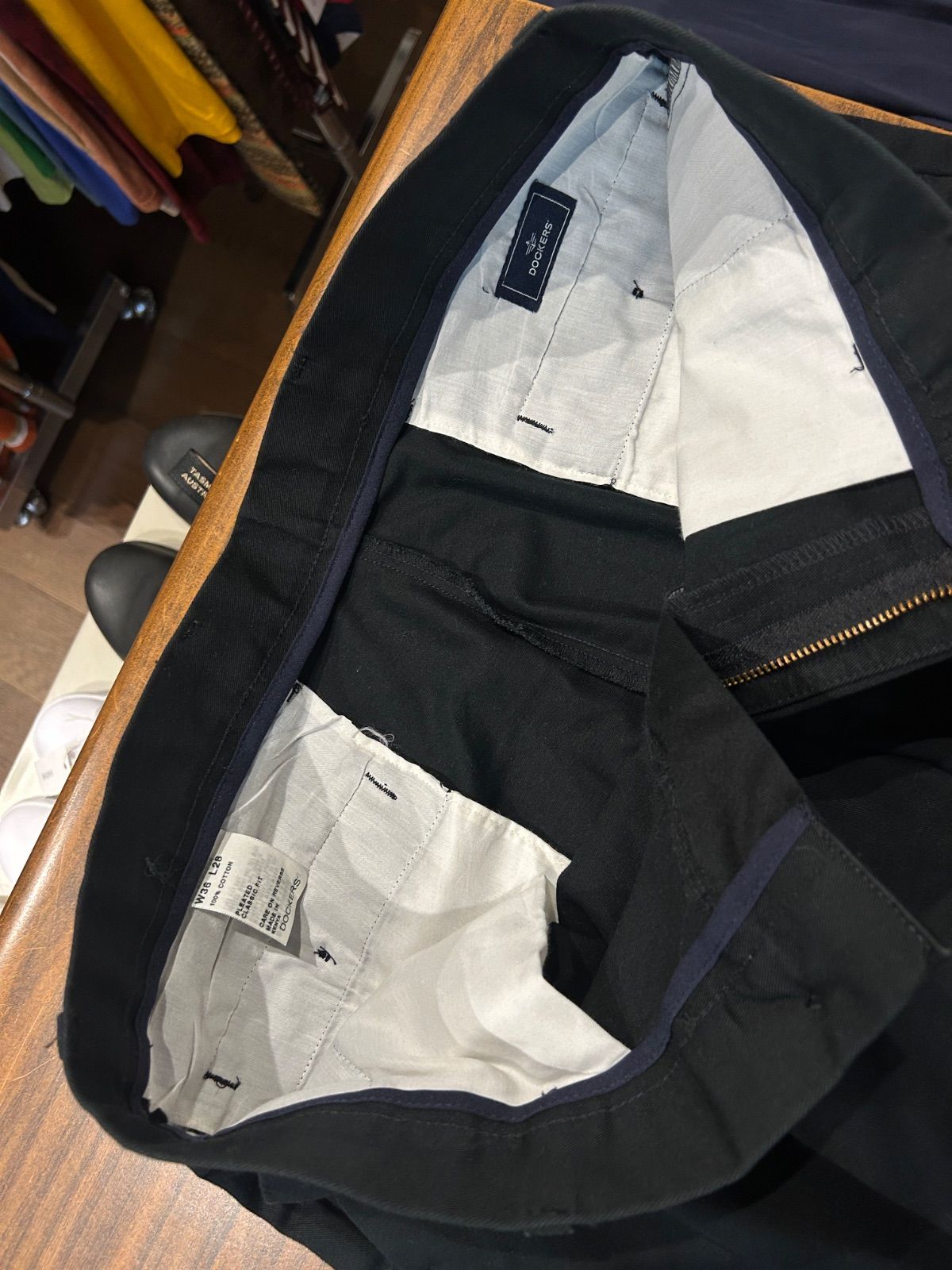 usa古着 Dockers チノパン　W36L28　ブラック　90s 古着 90s USA製 Dockers 474-1359 2タック ブラック デニム チノ