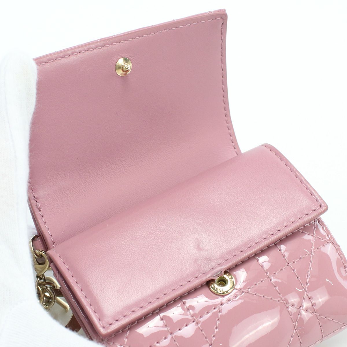 美品保護袋付き】Christian Dior レディディオール三つ折り財布 