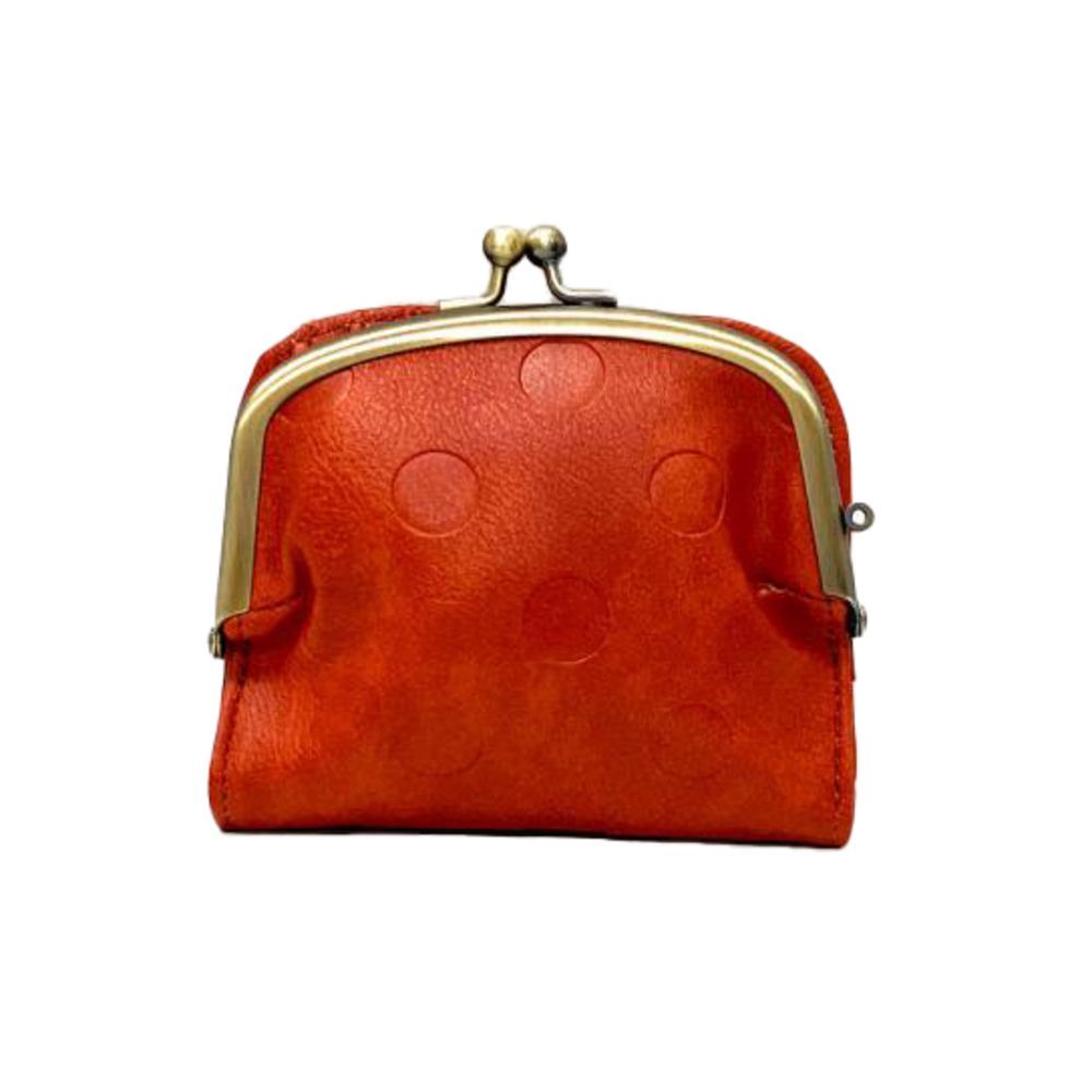 ☆ オレンジ ☆ Lafiel ラフィール ドットカラー 合皮 がま口 折財布 財布 レディース 二つ折り がま口 二つ折り財布 二つ折財布 折り財布 折財布 がま口財布 がまぐち財布 かわいい おしゃれ シンプル ドット デザイン 女性 女の子