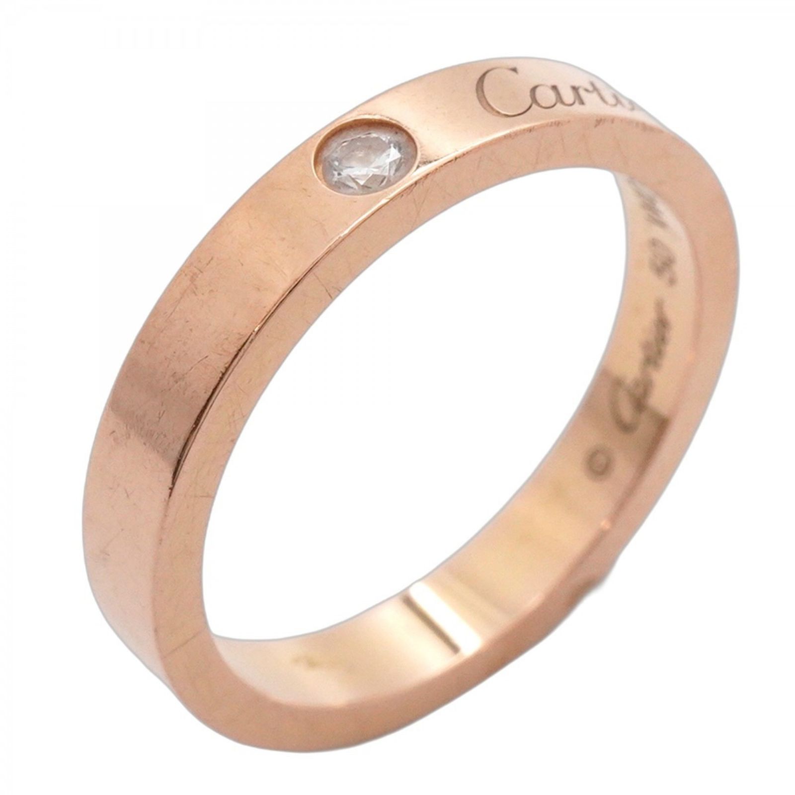 Cartier　エングレーブド リング　18K 1ダイヤ PG Cartier - カルティエ リング ダイヤ ダイヤモンド Cドゥ