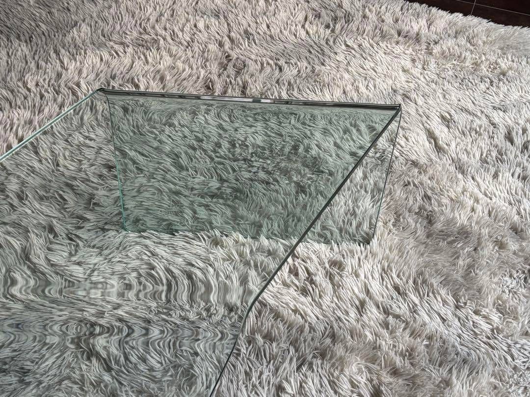 ②ガラステーブル サイドテーブル ローテーブル 斜めテーブル 高級家具 IZG