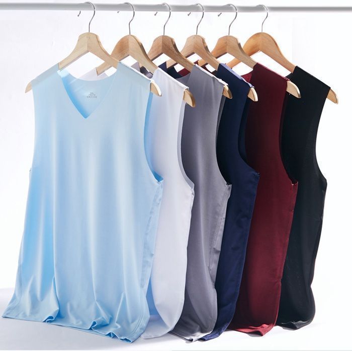 タンクトップ メンズ 接触冷感 汗取り 2枚セット インナー シームレス ノースリーブ Vネック インナーシャツ 肌着 下着 Tシャツ fuyi01