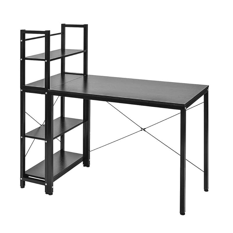 オーエスジェイ(OSJ) パソコンデスク 左右入替可 収納 両用デスク ブラック ハイタイプ 111×50×121 (ブラック) 1