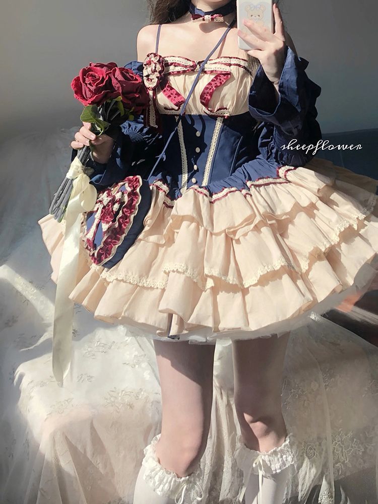 全新 赤色 ロリータ フィッシュテールドレス 洋服 衣装 仮装 雪だまる 可愛 優雅な女神風クリスマス＆新年用礼服 学園祭 文化祭 雰囲気 お呼ばれ イベント 大人 舞台 新年会