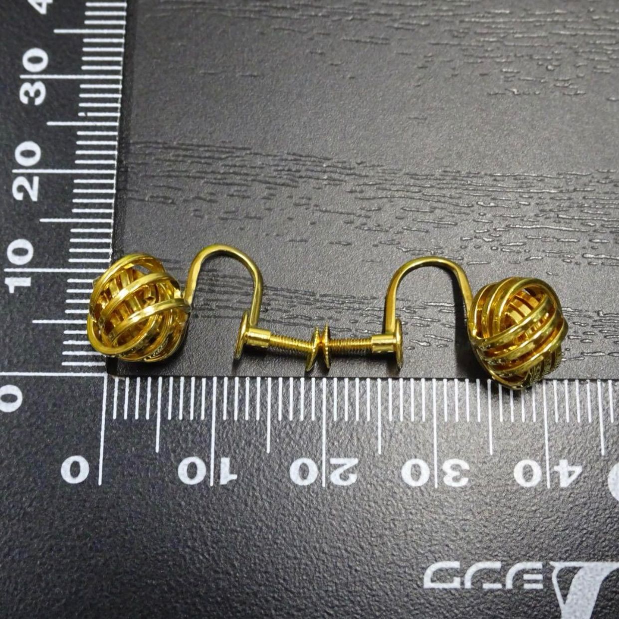 18金 K18 ゴールド GOLD 750 ツイスト ノット デザイン イヤリング 両 