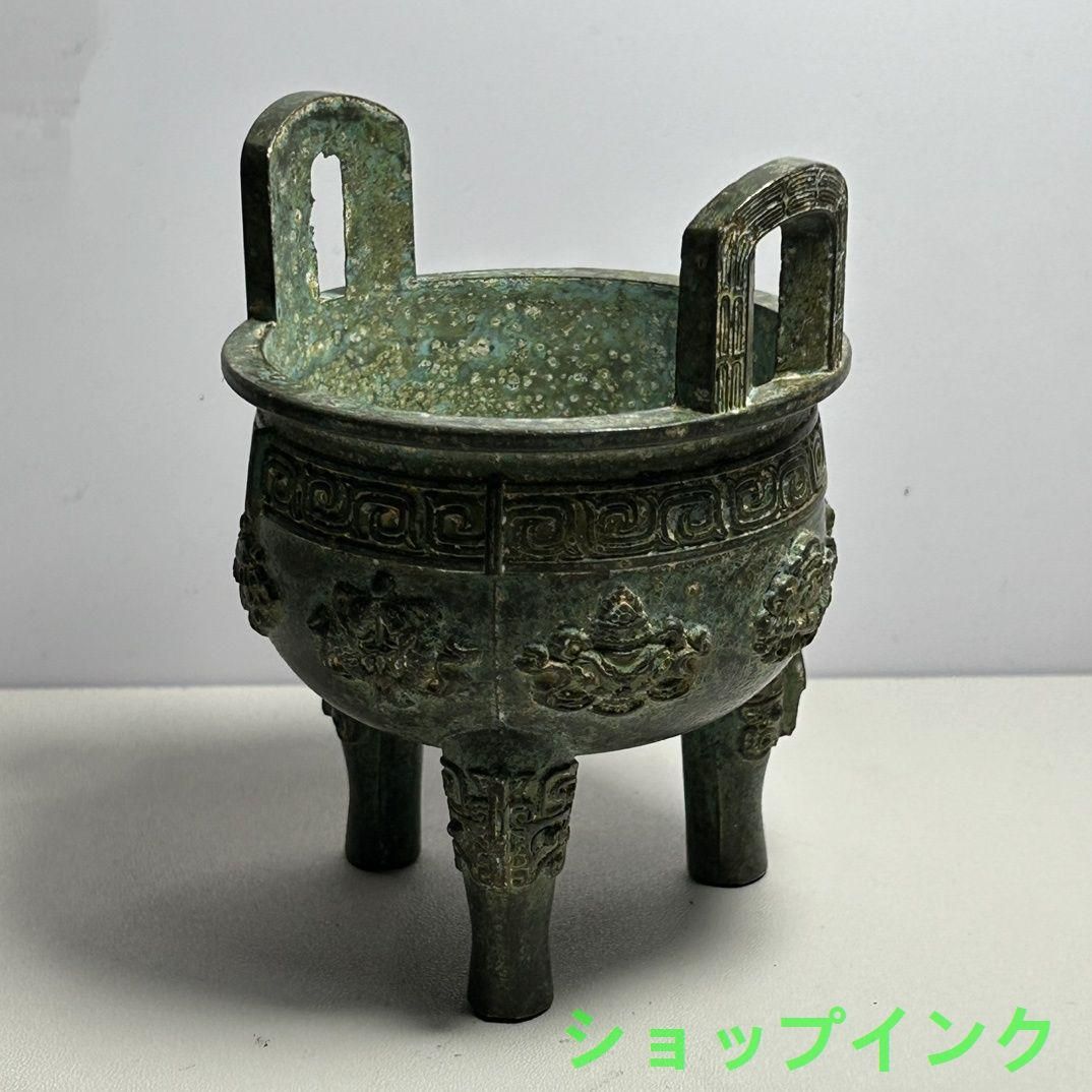 銅器 香炉 三足鼎 焼香炉 線香炉 装飾品 現代工芸品 置物 - メルカリ
