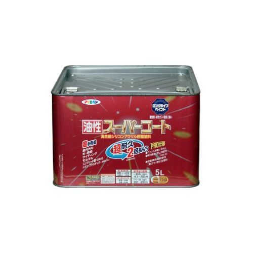 まとめ買い アサヒペン 油性スーパーコート 5L 銀黒 3缶セット