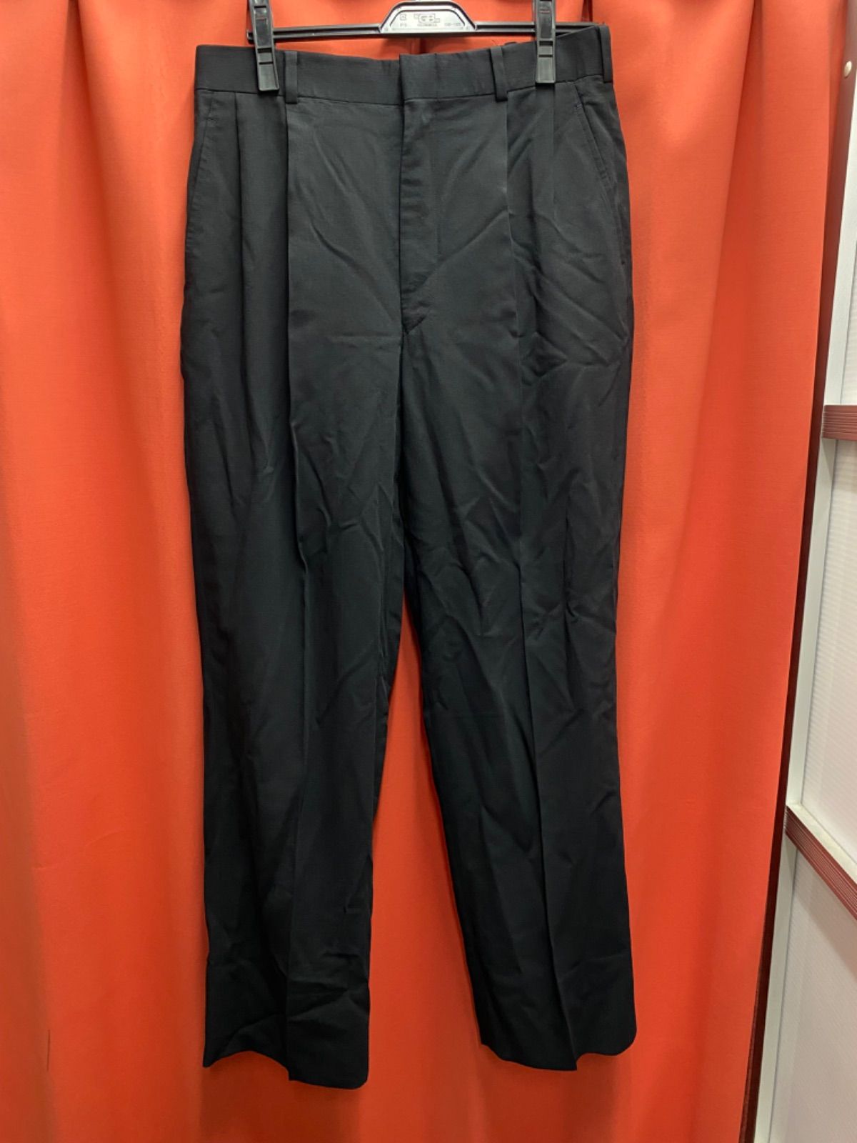イッセイミヤケメン 2017ss スラックス　パンツ　ブラック 美品】イッセイミヤケ ツータック スラックス ウール 裾ダブル