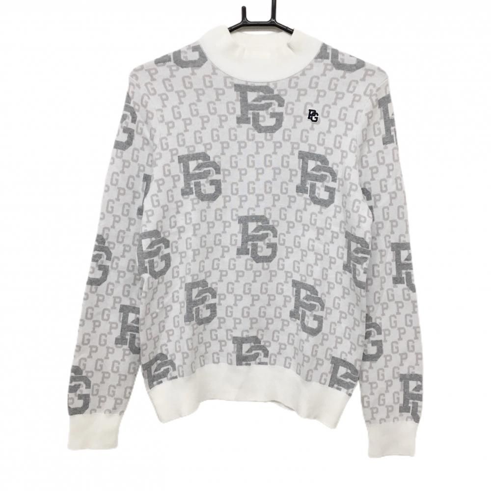 ☆SALE価格☆【超美品】パーリーゲイツ ハイネックセーター 白×グレー