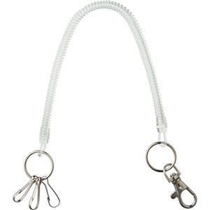 （まとめ） TANOSEE スパイラルキーチェーン キーフック3個付 1個 〔×15セット〕