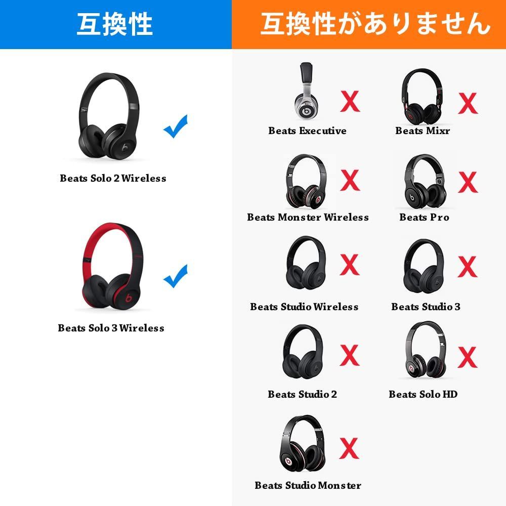 & Solo3 Solo2 Wireless Beats 交換用ヘッドホン イヤークッション