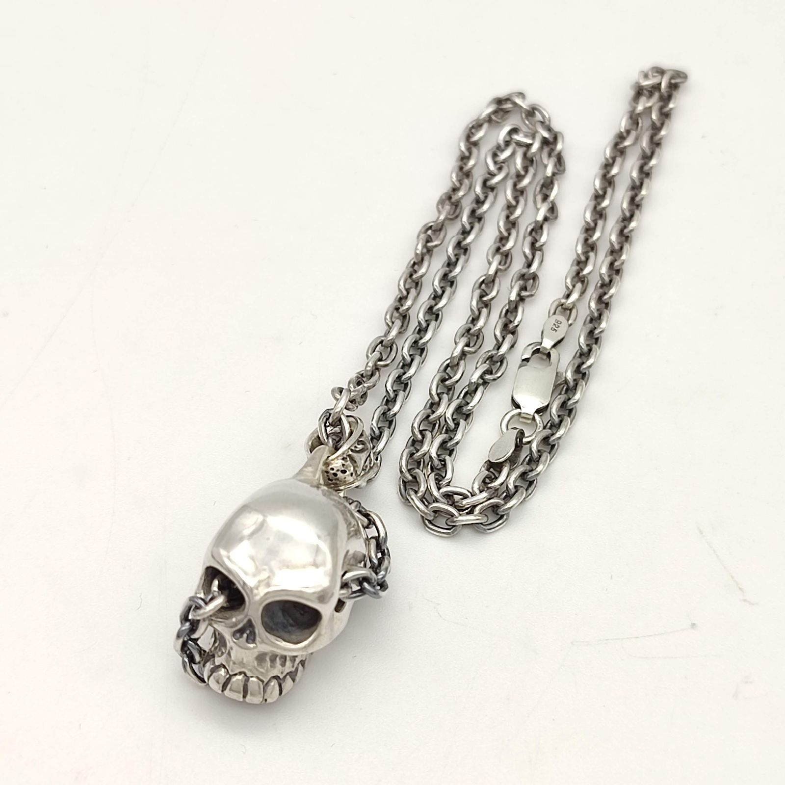 ディールデザイン シルバースカルネックレス 美品】DEAL DESIGN ディールデザイン スカルネックレス SILVER