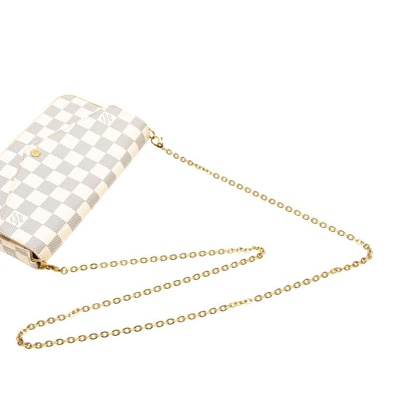 美品ヴィトン　ルイヴィトン　ダミエアズール　ポシェット　ホワイト　VUITTON ポシェットボスフォール ダミエアズール ショルダーバッグ PVC