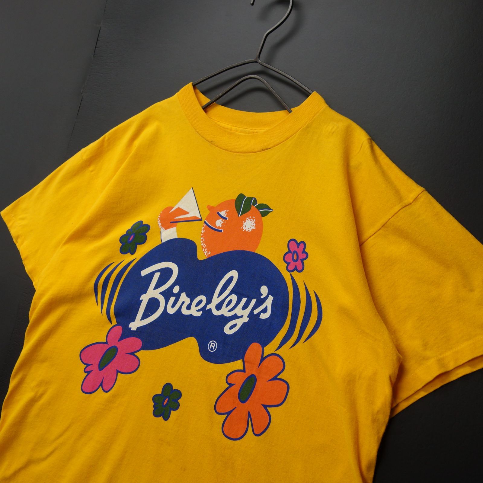 90s Vintage US古着☆Bireley's バイヤリース 半袖プリントTシャツ シングルステッチ USA製 SIZE L オレンジ 90's 90年代 人気アイテム