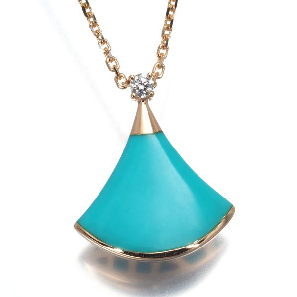 ブルガリ ネックレス ターコイズ トルコ石 ダイヤ ダイヤモンド  