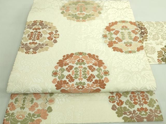 平和屋着物□極上 九寸名古屋帯 花唐草 蒸栗色地 逸品 DZAA7755kh5