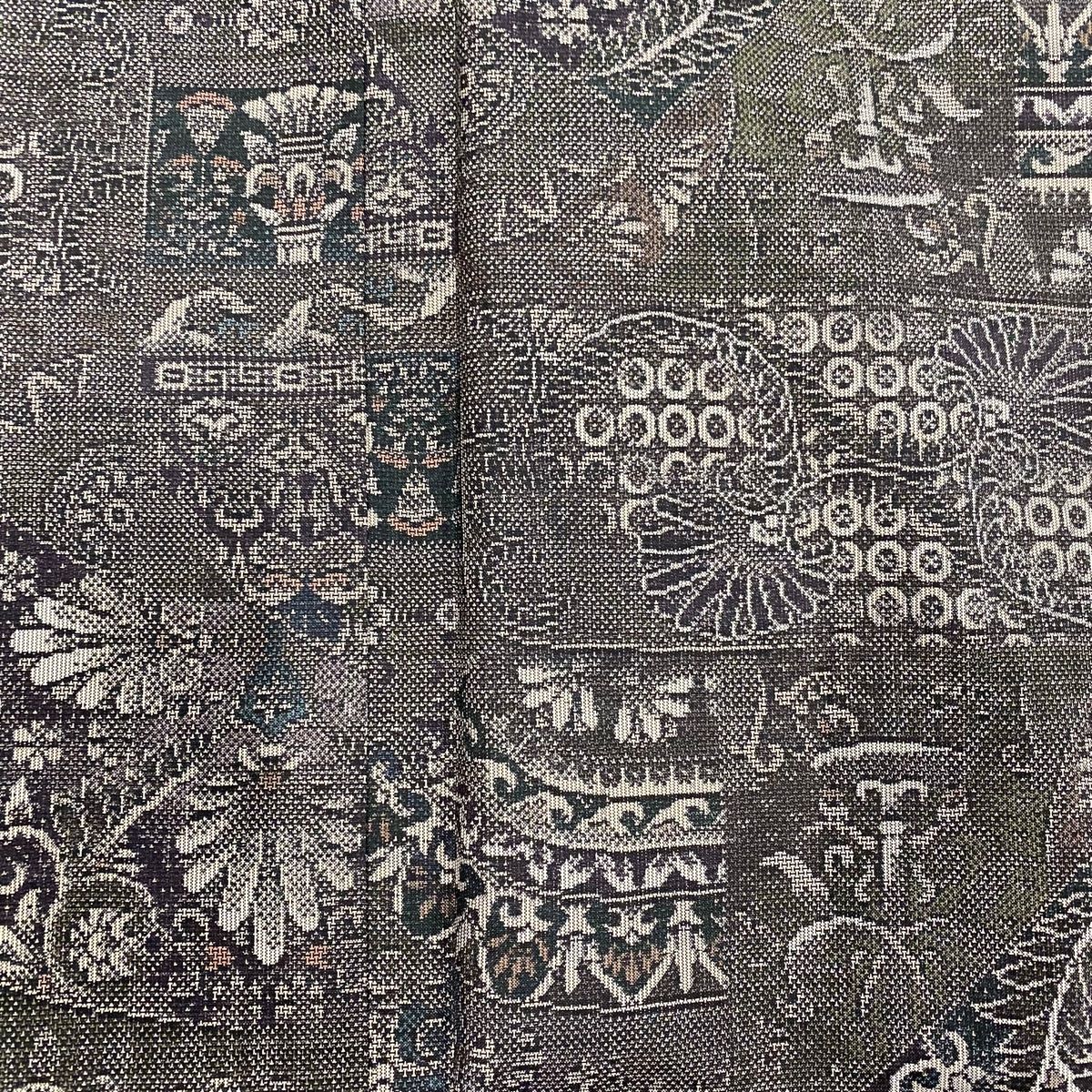 幾何学模様 茶緑色